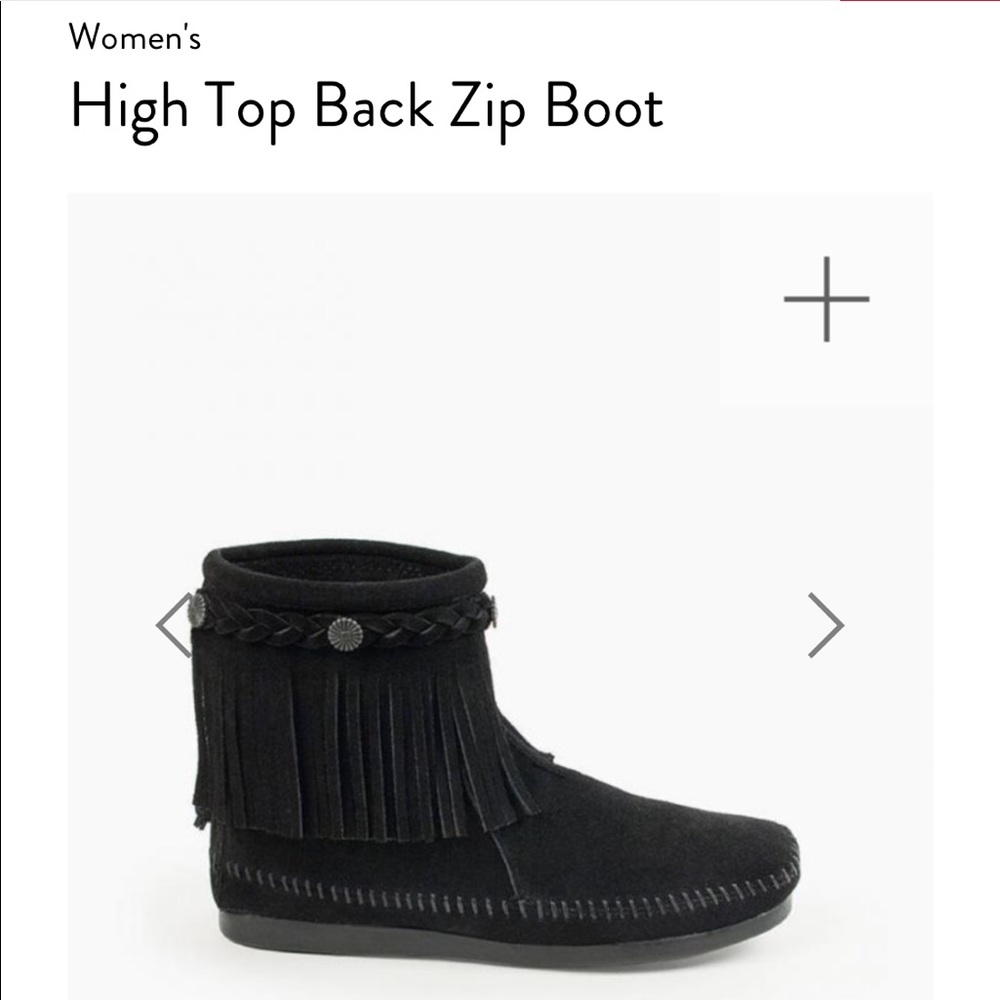 Minnetonka High Top Back Zip Boot